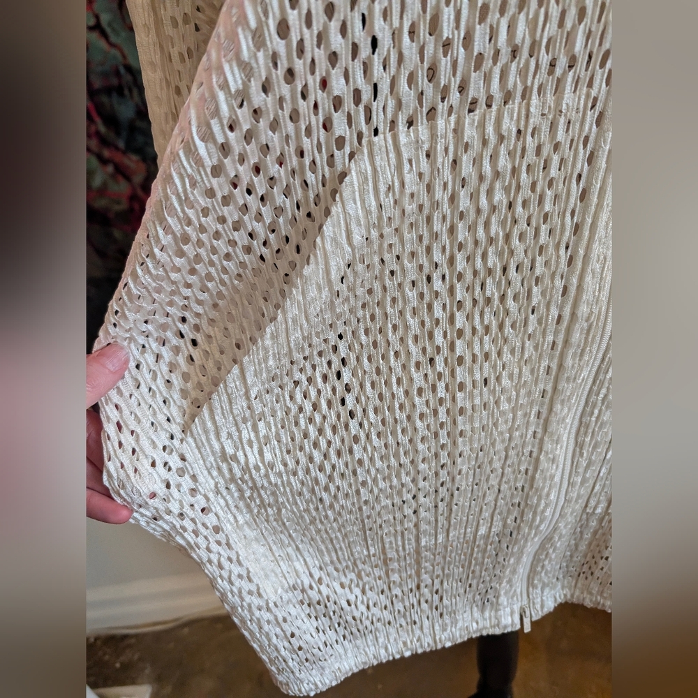 Issey Miyake Pleats Please White Zip Up Top / Jacket - Picture 2 of 10